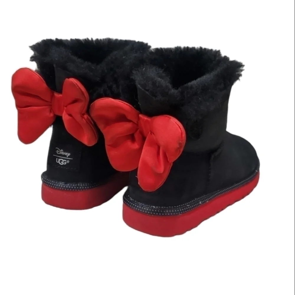 DisneyvUgg Australia Kids Girls Mini Limit  Leather boots sheepskin shoes 1